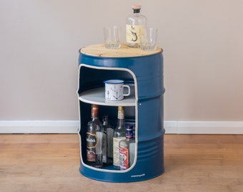 Minibar made from small oil drums