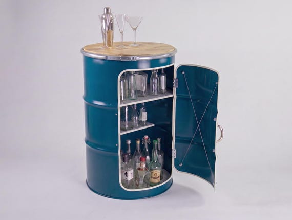 Große Hausbar aus Ölfass | Industrial Barrel Home Bar | Barschrank | Handmade in Hamburg | Design Bar Cabinet