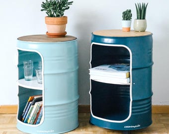 Bedside Table from Oil Barrel | Handmade Hamburg | Industrial Furniture | Side Table | New Colors