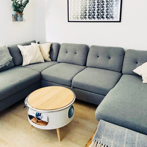 Betty coffee table made of an oil barrel White