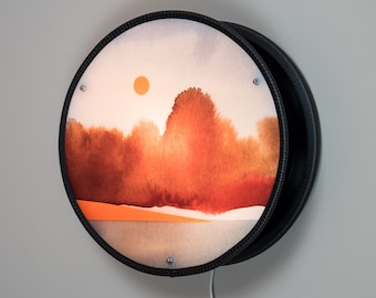 VINYL-O-PLEX "Autumn Lake" wandlamp gemaakt van vinylplaten