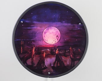 VINYL-O-PLEX "Desert Moon" wall lamp made of vinyl records