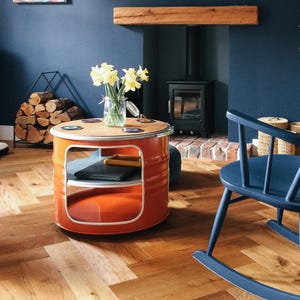 BOB, coffee table made of an oil barrel
