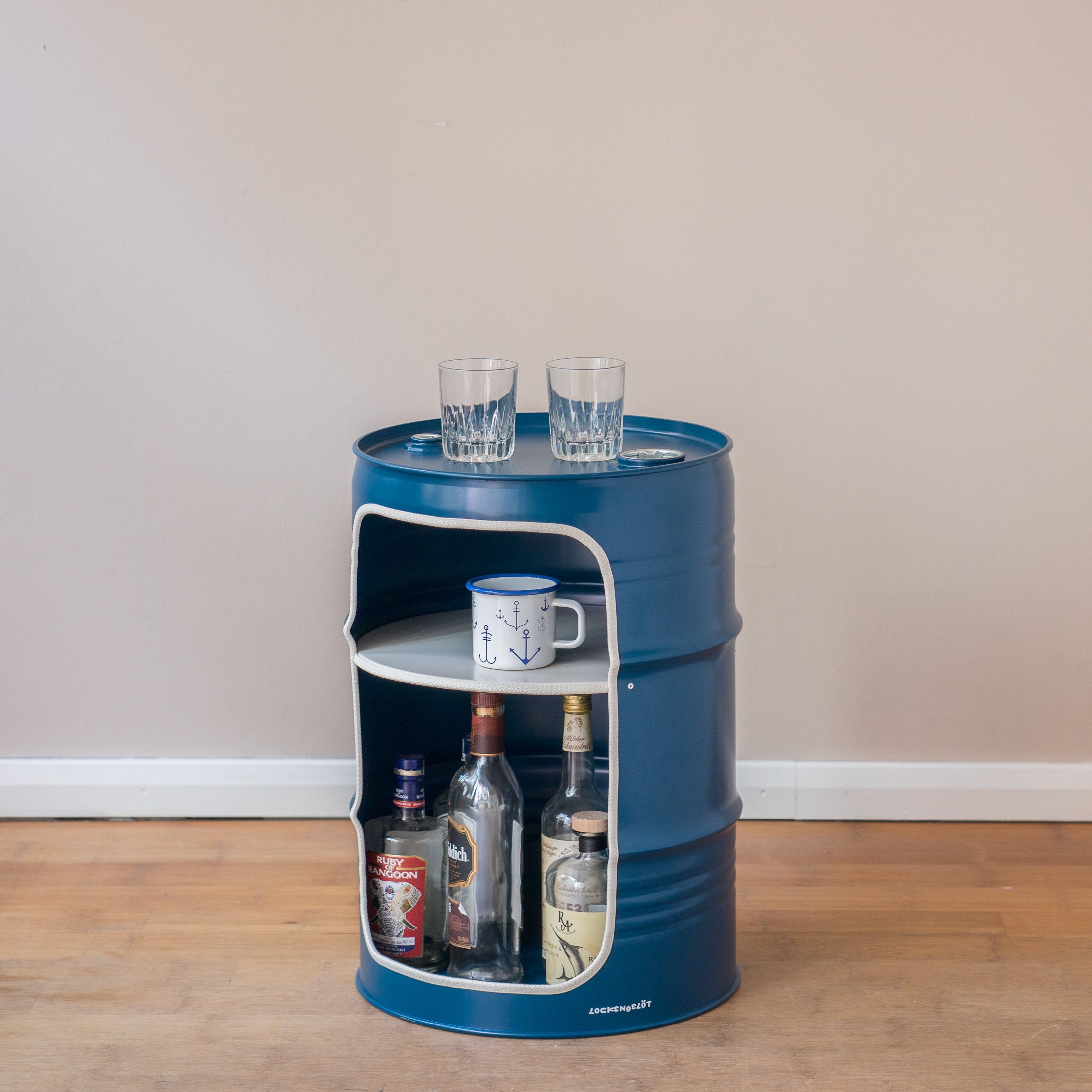 Minibar Made From Small Oil Drums 