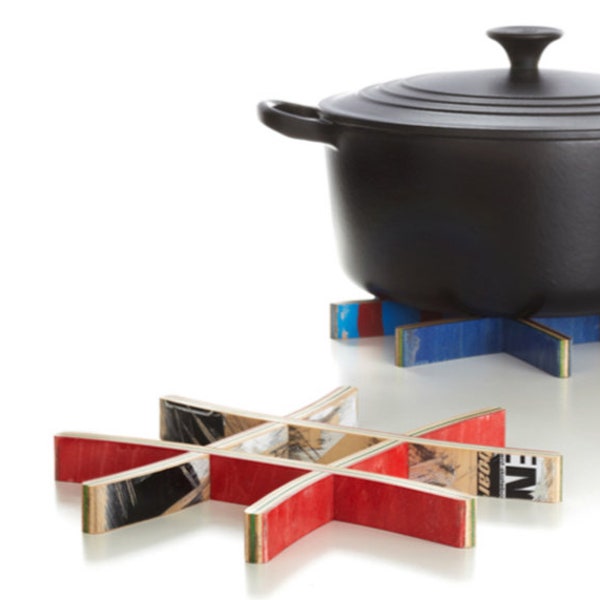 Trivet made of recycled skateboards