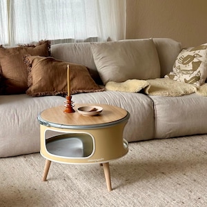 BETTY – Couchtisch aus Ölfass | Industrial Barrel Coffee Table |  Loft Couchtisch mit Stauraum | Handmade in Hamburg