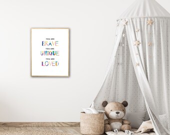 Kids positive affirmations print | kids prints and poster | motivational poster | positive classroom decor | homeschool | nursery prints