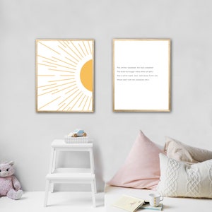 You are my sunshine set of 2 prints | boho nursery wall decor | printable wall art | boho sun print | nursery wall art | digital download