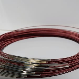 Interchangeable choker Spiral choker, colour: old rose, flexible and dimensionally stable. Length adjustable up to a maximum of 45 cm, for beads with small holes from 1 mm