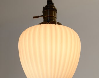 Vintage 60’s White Acorn Glass Pendant