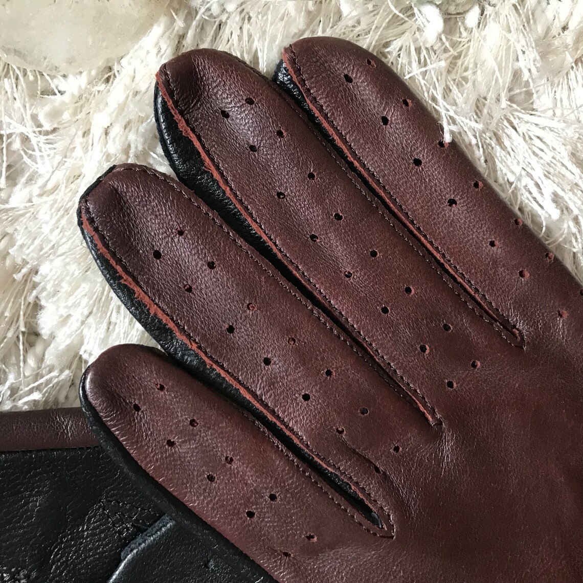 Leather gloves/ women leather gloves/ brown leather | Etsy
