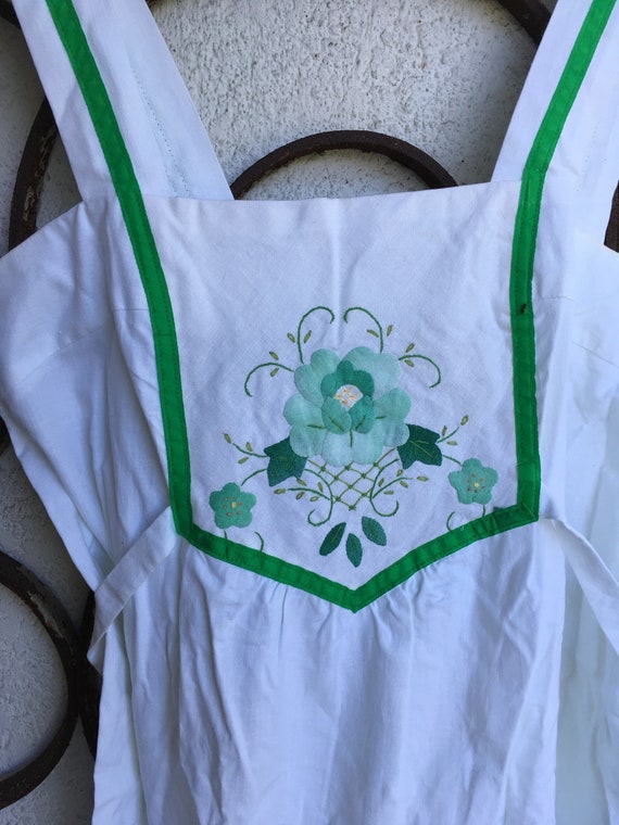 White cotton appliqued sun dress