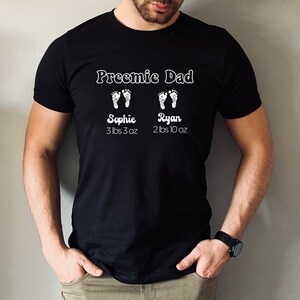 Personalized Preemie Dad Shirt, Single, Twins, Triplets T Shirt, NICU Shirt, Preemie Dad  Gift, Custom Unisex Tee, Preemie Awareness