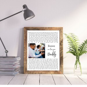 Personalized Reasons We love You  Dad, Gift For Dad, Father&#39;s Day Gift, Birthday Gift, Customized Print, Printable, DIGITAL FILE