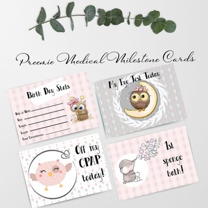 Cartes d'étape médicale pour les petits prématurés, cartes photo accessoire pour l'USIN, étapes importantes pour les petits prématurés pour fille, DOSSIERS NUMÉRIQUES uniquement !