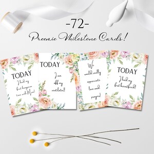 72 cartes jalons Micro prématurés, cartes photo accessoire USIN, jalons floraux Microprématurés pour fille, téléchargement immédiat, fichier numérique uniquement