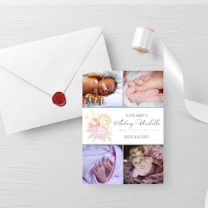 Cartão funeral de perda infantil, cartão memorial infantil, cartão funeral infantil com foto personalizada, cartão memorial infantil, arquivo digital