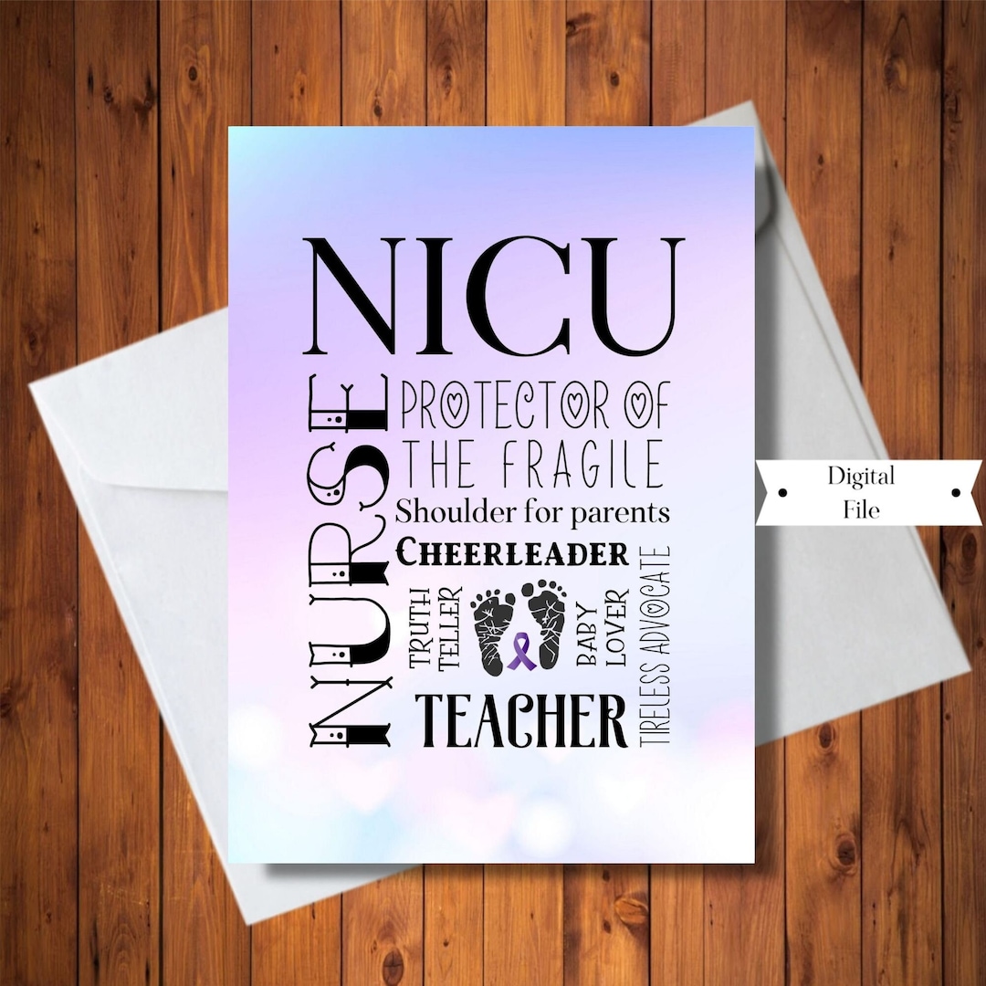 NICU Nurse Card Thank You to Nurse Card Preceptor Thank You Etsy