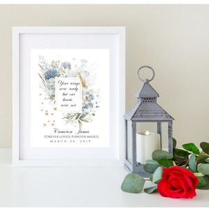 Personalized Loss of Child Print, Blue Floral and Gold, Infant Loss Print, Memorial Gift Print File , Funeral Home Print, DIGITAL FILE