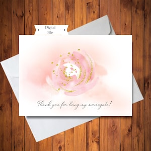 Tarjeta de agradecimiento por ser madre sustituta, gracias por ser MI madre sustituta, tarjeta de agradecimiento con diseño floral en acuarela, archivo digital, descarga instantánea