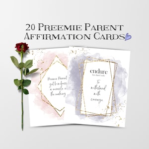 20 carte di mindfulness genitore preemie, schede messaggio ispirazioni, schede di affermazione NICU post partum, schede genitore NICU, download istantaneo