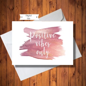 Tarjeta de vibras positivas solamente, tarjeta pensando en ti, tarjeta de infertilidad, tarjeta de FIV, tarjeta de IUI, tarjeta de aliento, archivo digital, descarga instantánea