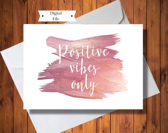 Positive Vibes Only Card, Thinking of You Card, Infertility Card, IVF Card, IUI Card, Encouragement Card, Digital File, Instant Download