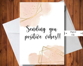 Positive Vibes Only Card, Thinking of You Card, Infertility Card, IVF Card, IUI Card, Encouragement Card, Digital File, Instant Download