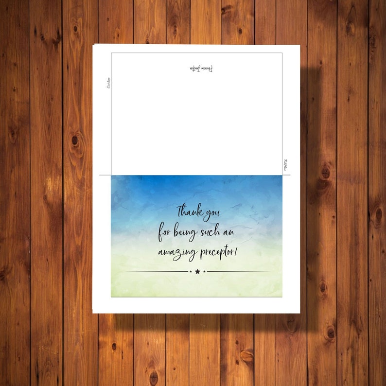 Thank You Card To Preceptor Mentor Thank You Card Thank You Etsy