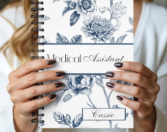 Beautiful Floral Medical Assistant Spiral Notebook,  Blank Lined Journal, Birthday Gift, Work Notebook