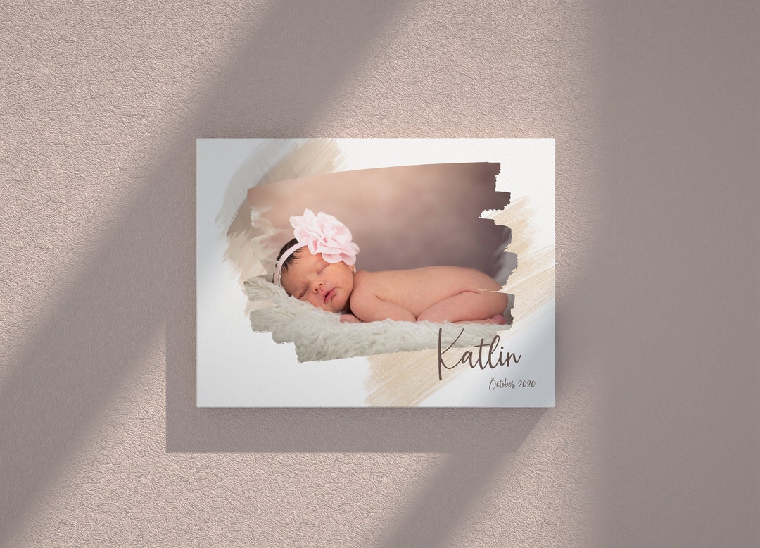 Personalized Baby Photo Canvas Print Custom Baby Photo Canvas Etsy.de