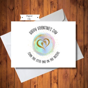 Biglietto di San Valentino dal bambino dentro, biglietto di San Valentino per la mamma incinta, biglietto di San Valentino per il futuro papà, download immediato