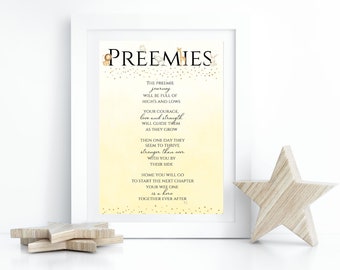 Preemie Poem, Gift for Preemie Parents, Inspirational Print, Encouragement Print, Safari Animals Preemie Printable, INSTANT DOWNLOAD