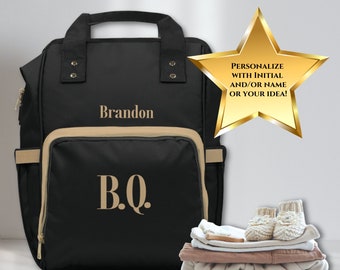 Personalized Gender Neutral Classy Diaper Bag, Custom Name Kids Backpack, Nappy Bag, Classic Baby Bag,Toddler Backpack