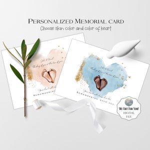 Biglietto personalizzato "Penso a te in questo giorno", Perdita di una bambina o di un bambino, Biglietto di dolore, Biglietto di anniversario della perdita, Biglietto di condoglianze, File digitale