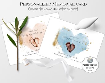 Personalized Thinking of You On This Day Card, Loss of Baby Girl or Boy, Grief Card, Anniversary of Loss Card, Sympathy Card, Digital File