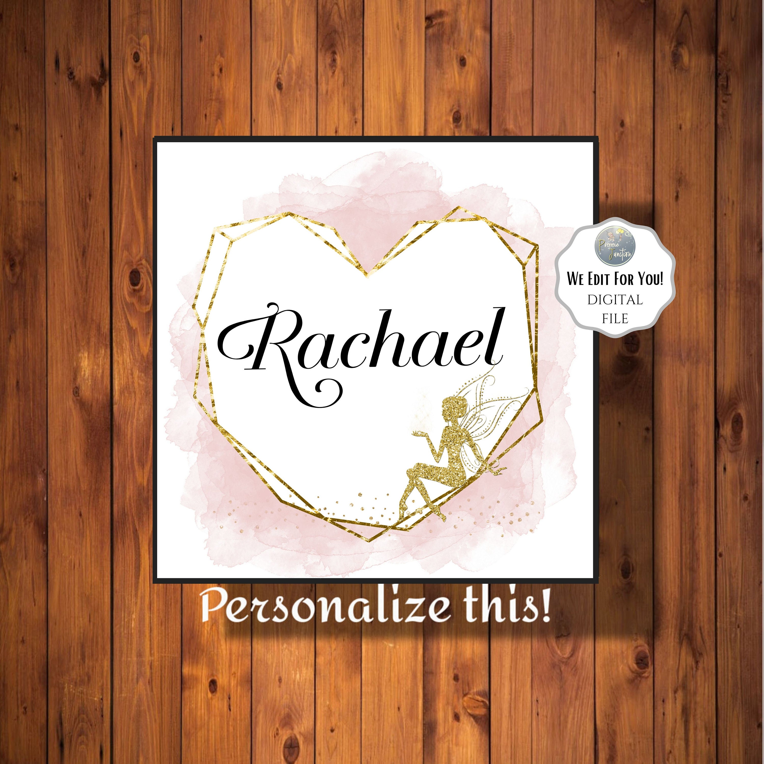Personalized NICU Name Sign Gold Fairy Name Card NICU Bed - Etsy