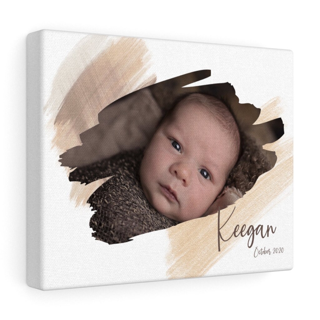 Personalized Baby Photo Canvas Print Custom Baby Photo Canvas Etsy