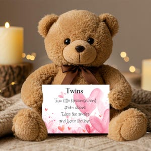 Card for Twins, Congratulations for Twins Card, Gender Neutral Baby Shower Card, DIGITAL FILE, Instant Download