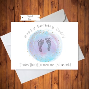 Birthday Card for a  Dad-to-Be, Cute Birthday Card for Dad From the Baby Bump, Digital File, Instant Download