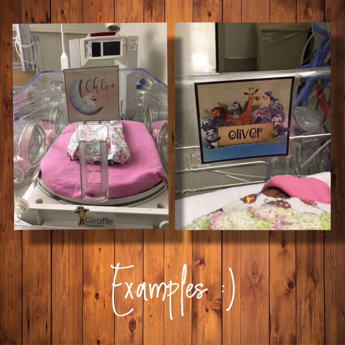 Personalized Watercolour Crib Name Card Hospital Bed Space Etsy