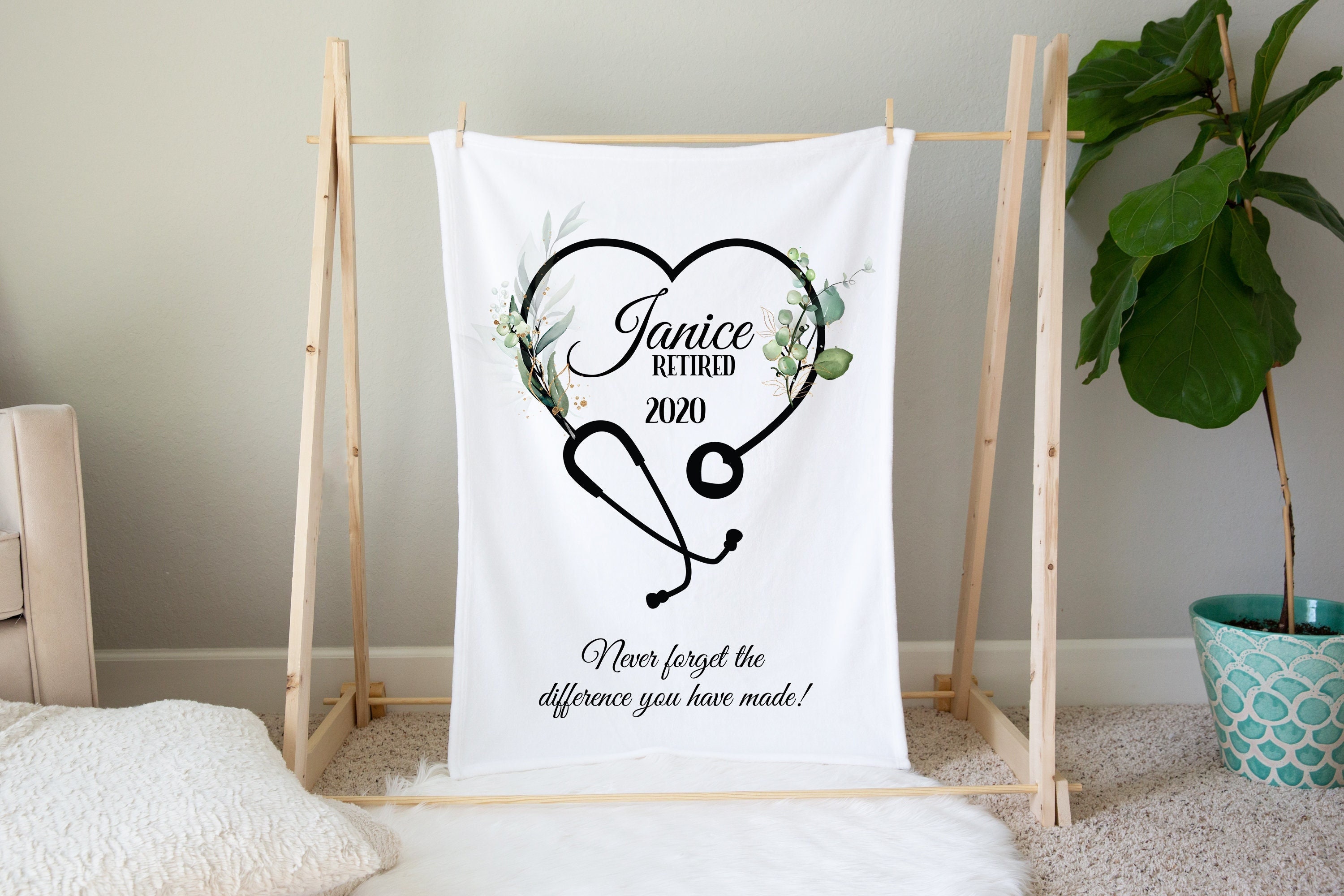 Personalized Retirement Gift for Nurse Retirement Blanket Etsy