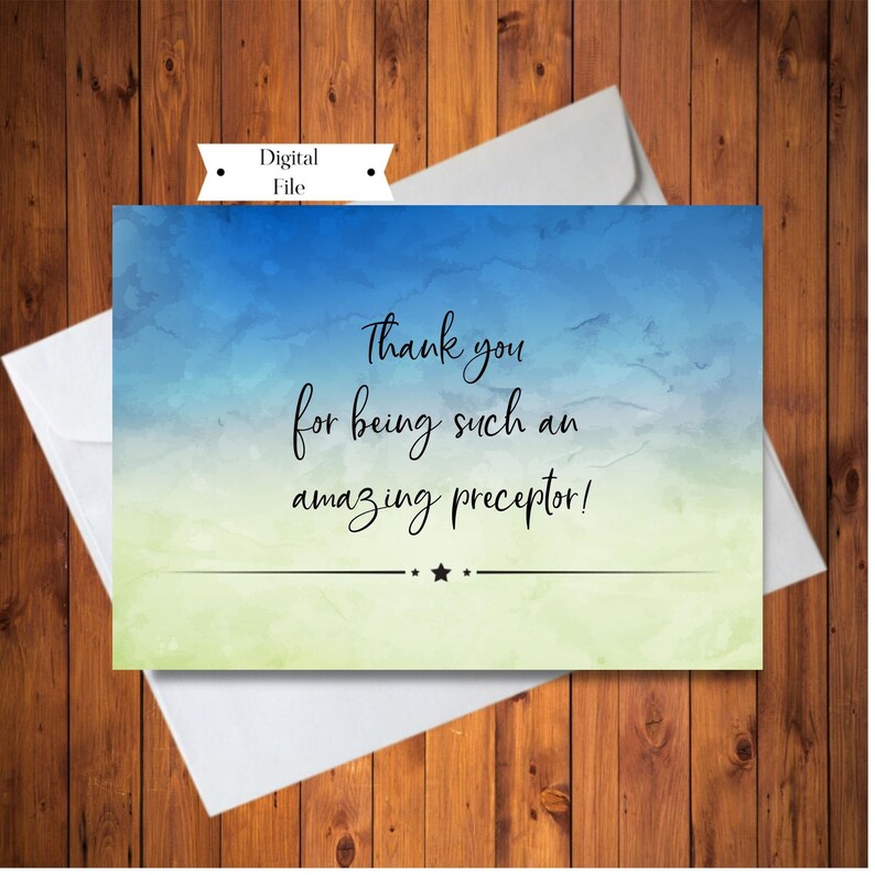 Thank You Card To Preceptor Mentor Thank You Card Thank You Etsy France