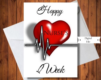 Nurse's Week Card, Medical Card, Thank you to Nurse Card on Nurse's Week, DIGITAL FILE, Instant Download