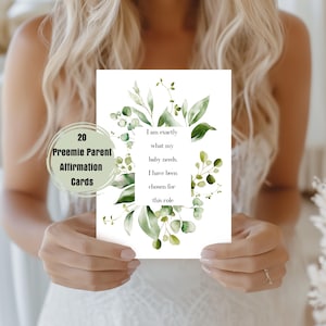 20 Preemie Parent Mindfulness/ Inspirational Quote Cards, Post Partum NICU Affirmation Cards, NICU Parent Cards, Instant Download