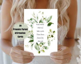 20 cartes de pleine conscience pour parents prématurés/citation inspirante, cartes d'affirmation post-partum USIN, cartes parents USIN, téléchargement immédiat