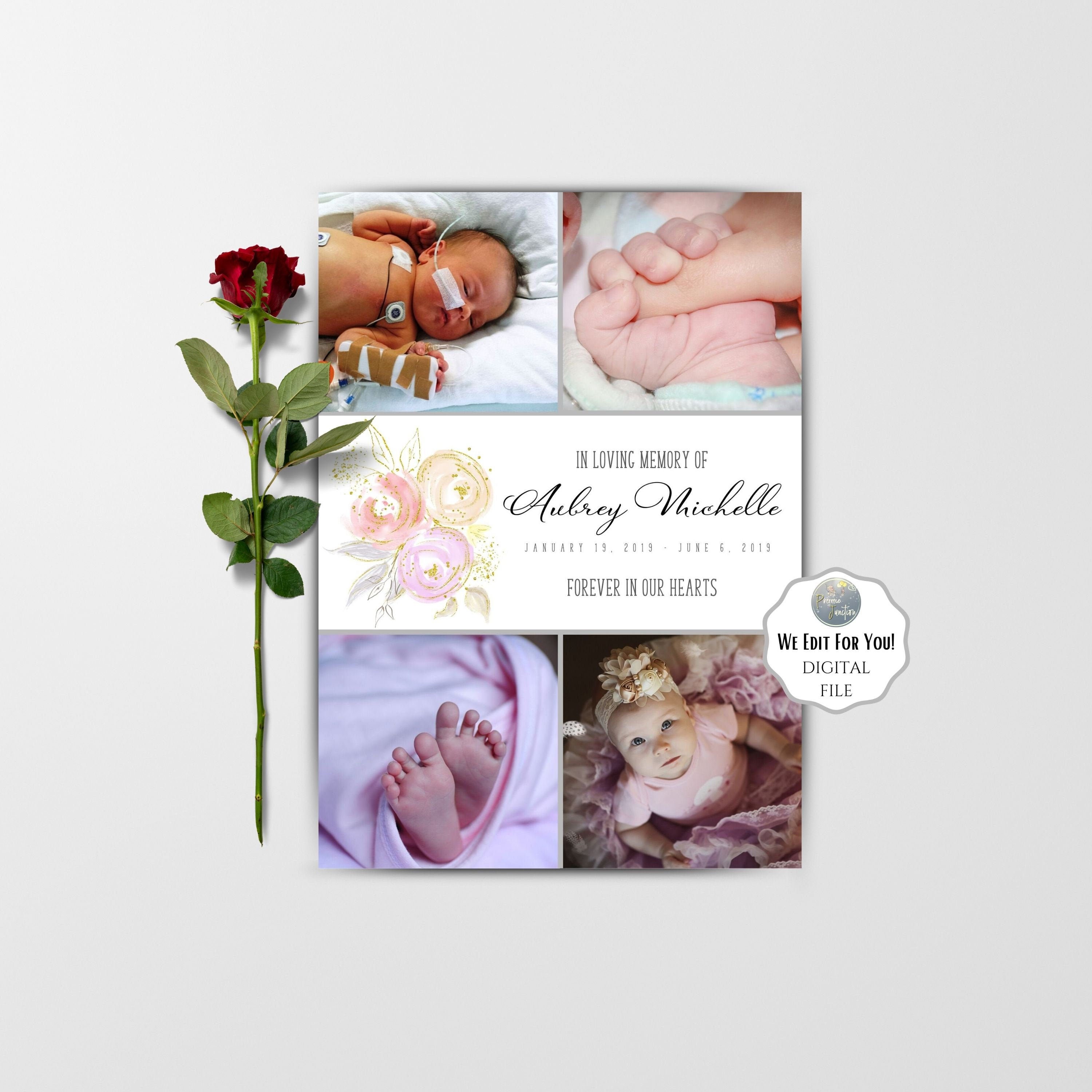 Infant Loss Funeral Card Infant Memorial Card Personalized Etsy