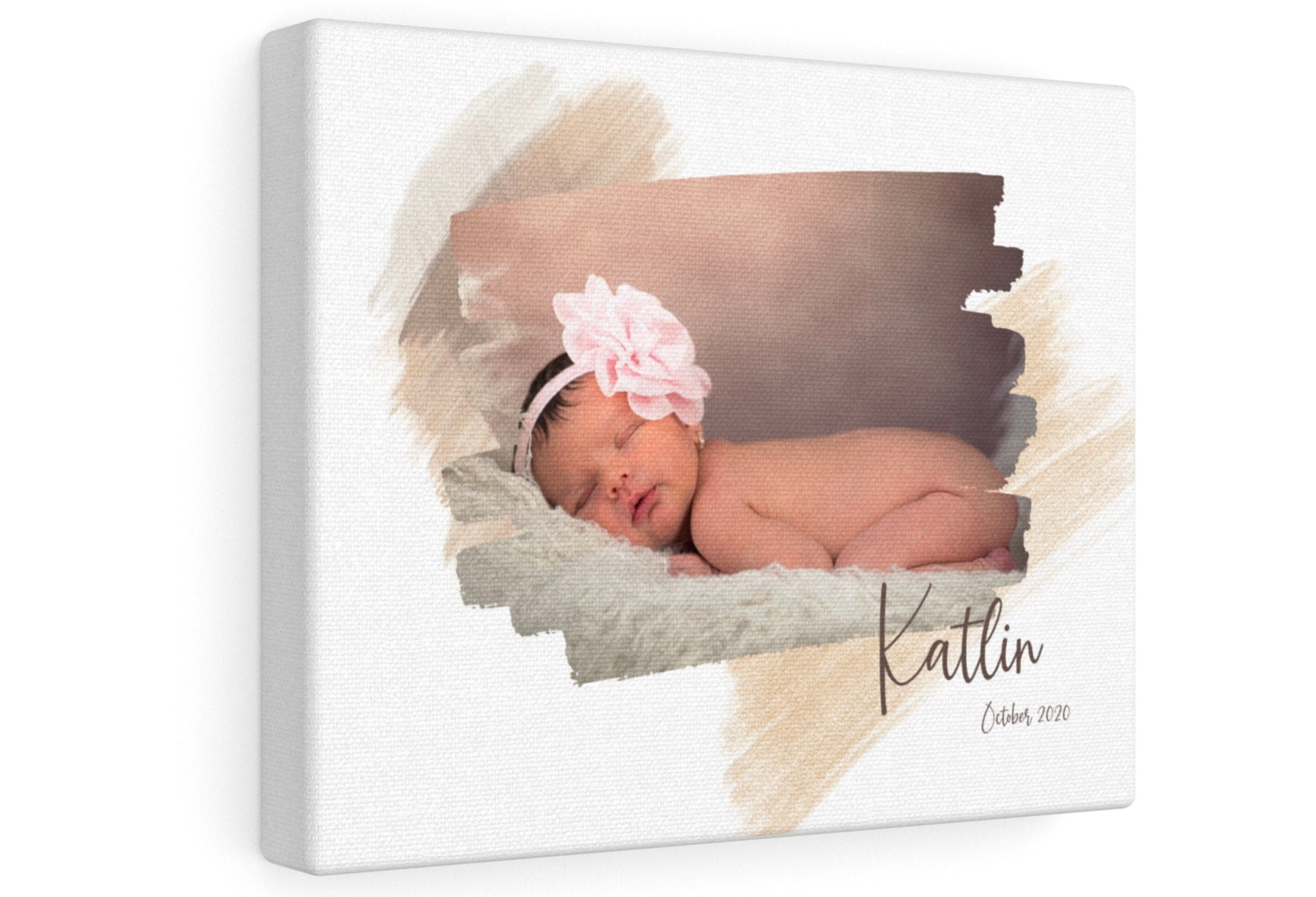 Personalized Baby Photo Canvas Print Custom Baby Photo Canvas Etsy