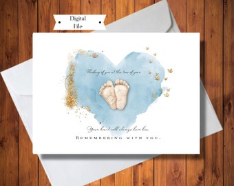 Thinking of You On This Day Card, Loss of Baby Boy, Grief Card, Anniversary of Loss Card, Sympathy Card, Digital File, Instant Download