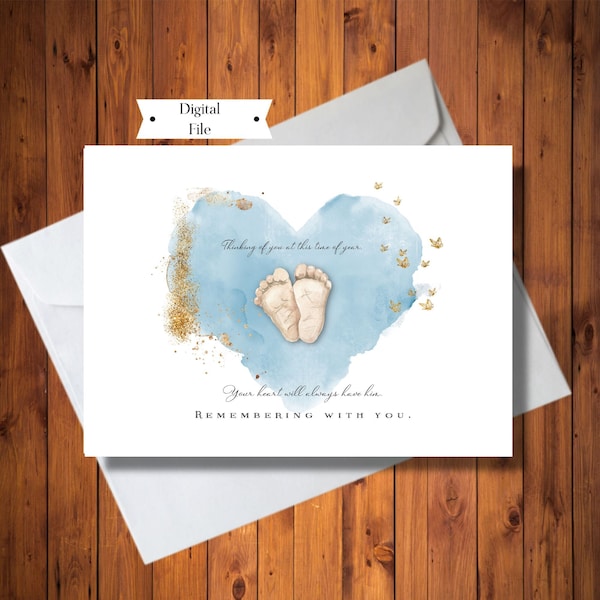 Thinking of You On This Day Card, Loss of Baby Boy, Grief Card, Anniversary of Loss Card, Sympathy Card, Digital File, Instant Download
